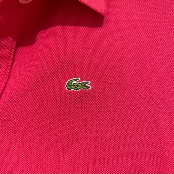 Classic Fuschia Pink Lacoste Polo Shirt - Picture 3 of 4